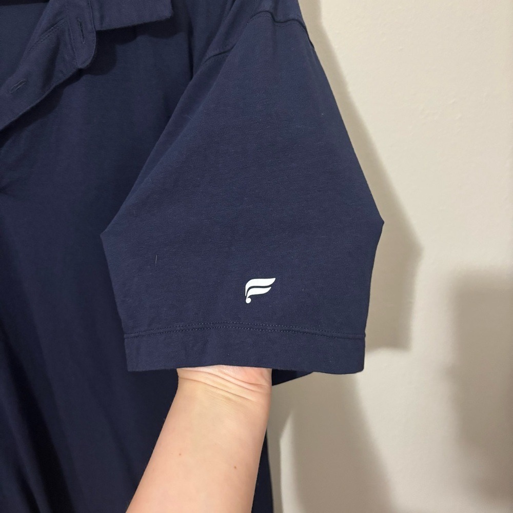 Fabletics The Training Day Polo Deep Navy Blue Short Sleeve Collared - Picture 4 of 8